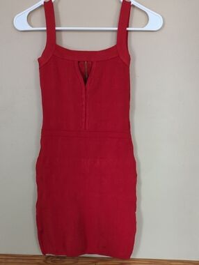 Bebe Red Sleeveless Bandage Dress